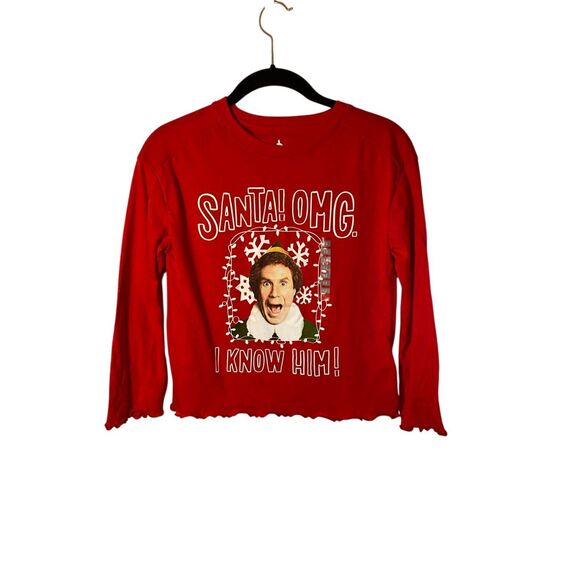 NWT, Oshkosh girls, elf movie red long sleeve top Christmas size 12 - Picture 1 of 4
